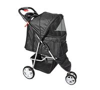 Panana New Pet Travel Stroller Cat Dog Pushchair Trolley Puppy Jogger Carrier 3 Wheels (Black)