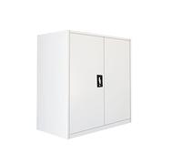 Panana Office Cupboard 2 Doors Metal Lockable Storage File Cabinet Adjustable Shelves Bookcase Storage Unit Grey White