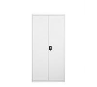 Panana Office Cupboard 2 Doors Metal Lockable Storage File Cabinet Adjustable Shelves Bookcase Storage Unit Grey White