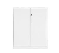 Panana Office Cupboard 2 Doors Metal Lockable Storage File Cabinet Adjustable Shelves Bookcase Storage Unit Grey White