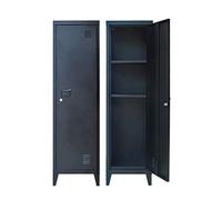 Panana pal Office Standing Filing Storage Cabinet Metal Cupboard Lockable Unit 1 Door 3-Tier (Black)