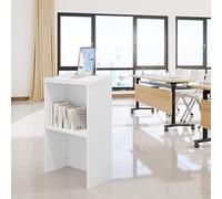 Panana Podium Stand Wooden Lectern Podium Reception Desk Speaking Table for Classroom School Conference & Church, White