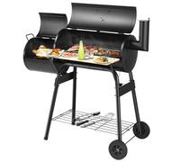 Panana Portable Charcoal BBQ Grill Steel Offset Smoker Combo Backyard