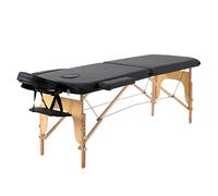 Panana Portable Folding Massage Table Wooden Frame Adjustable Height Beauty Tattoo SPA Bed (Black)
