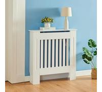Panana Radiator Cover, Traditional Wood Grill Design MDF Wood Cabinet Radiator Covers, White (Small -78cm Width)