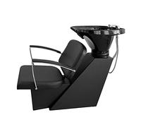 Panana Shampoo Chair Salon Hair Washing Barber Chair Backwash Basin Unit for SPA Barber Shop (Black)