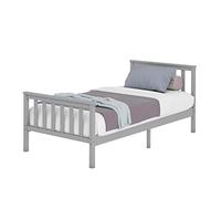 Panana Single 3FT Bed Frame, Pure Solid Pine Wooden Bed Base Slatted Bed For Adults, Kids, Teenagers bedroom furniture (All Grey)