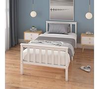 Panana Single Bed Frame 3FT Bedstead Kids Child Teenagers Bedroom Furniture Small Room (White)