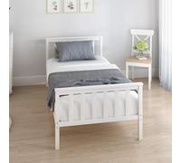 Panana Single Bed In White 3ft Solid Wooden Frame For Adults Kids Teenagers