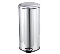 Panana Stainless SteelKitchen Waste System,Recycling Pedal Bin with Large Compartments,30L Round Bin for Recycling and Waste with Pedal (Silver, 30L / Round)