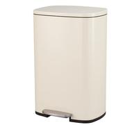 Panana Stainless SteelKitchen Waste System,Recycling Pedal Bin with Large Compartments,50L Rectangle Bin for Recycling and Waste with Pedal (Beige, 50L)