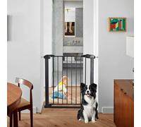 Panana Stair Gates,Baby Safety Gate Home Pet Dog Barrier Stair Safe Secure Doorway Guard,Pressure Fit Safety Gate 75cm-82cm*H76cm,Black