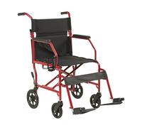 Panana Super Lightweight Wheelchair, Foldable Attendant and Transport Wheelchair for Adults (Red)