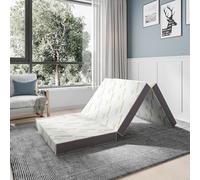 Panana Tri Fold Gel Memory Foam Mattress | Portable Folding Pad, Guest Bed with Washable Cover (Small Double / 10cmThick)