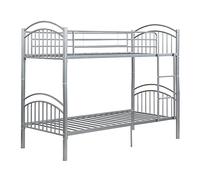 Panana Twin Bunk Beds Metal Bunk Bed Frame with Ladder Steady Metal Slats for Kids Adult Twins (Silver, Single Bunk(can split to 2bed))