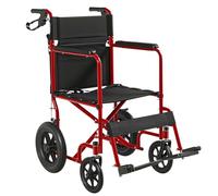 Panana Ultra Lightweight Wheelchair with Handbrakes and 12-Inch Wheels,Foldable Transport Wheelchairs (Red)