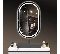 Panana Waterproof Oval LED ILLUMINATED Bathroom Mirror Touch/Demister/Gradient Light Wall Mounted Senor Anti-Fog Mirror (Oval 60CM*80CM)