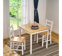 Panana Wooden Dining Table with 2 Chairs Contemporary Dining Set Kitchen Dining Room Set (Natural Pine)