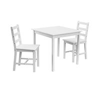 Panana Wooden Dining Table with 2 Chairs Contemporary Dining Set Kitchen Dining Room Set (White)