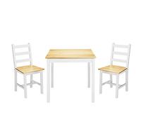 Panana Wooden Dining Table With 2 Chairs Contemporary Dining Set Three Colors (Natural)