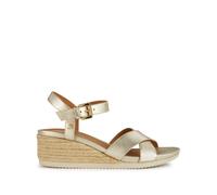 Geox Women's D Ischia Corda C Wedge sandal, Gold, 3 UK