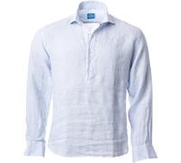 Panareha Men's Striped Linen Popover Shirt Samui Blue (XL)