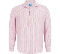 Panareha Men's Striped Linen Popover Shirt Sardegna Red (L)