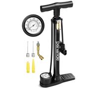PANARIDE Bike Floor Pump with Gauge - Durable High-Pressure Air Pump 160 PSI, Universal Valve Head for Presta & Schrader