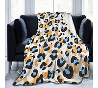 PanaRL Blanket Abstract Blue Brown Leopard Warm Flannel Fleece Plush Soft Sofa Throw Blanket As Bed Cover/Bed Sheets 125 X 150 cm