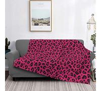 PanaRL Blanket Love Leopard Leopard Print In Hot Pink Warm Flannel Fleece Plush Soft Sofa Throw Blanket As Bed Cover/Bed Sheets 125 X 150 cm