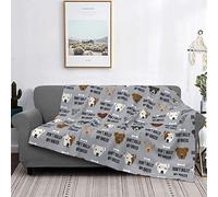 PanaRL Blanket Staffordshire Terrier Staffy Bully Psa Dog Breed Grey Warm Flannel Fleece Plush Soft Sofa Throw Blanket As Bed Cover/Bed Sheets 125 X 150 cm