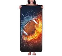PanaRL Rugby Beach Towel Coral Fleece Bath Towels, Absorbent Towel Soft Beach Blanket 69x140 cm