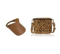 Panashe Genuine Leather Desert Brown Waist Bag | Handmade & Panashe Isola Leather Visor Cap Combo for Men and Women, Desert Brown, M, Fashion Waist Packs