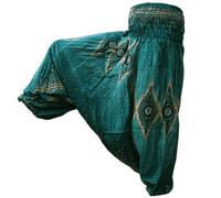 PANASIAM Aladdin pants in a beautiful peacock design 100% natural viscose