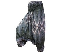 PANASIAM Aladdin Pants Peacock Eye - Goa Pants, Sarouel Pants, Hippie Boho Pants