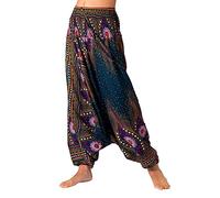 PANASIAM Aladin Pants, Peacock V29 Petrol Blue Purple, XL