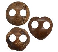 PANASIAM Coconut buckle, Set of 3, Around, Heart, Flower, ∅ 7,5 cm