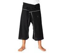 PANASIAM Fisherman Pants Stripe-Design 3/4, Black, L