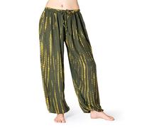 PANASIAM Harem Pants Bogota TieDy, Olive Green Yellow, M