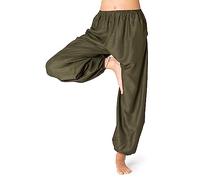 PANASIAM Harem Pants Plain, Olive Green M