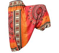 PANASIAM Harem Trousers for Women & Men - Aladdin Trousers - Ethnic Style | Colourful Maoi design, lightweight summer viscose trousers, elastic waistband, drop crotch, ideal for yoga, beach & festivals