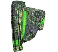 PANASIAM Harem Trousers for Women & Men - Aladdin Trousers - Ethnic Style | Colourful Maoi design, lightweight summer viscose trousers, elastic waistband, drop crotch, ideal for yoga, beach & festivals