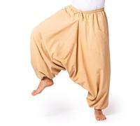 PANASIAM Harem Trousers for Women & Men - Unisex Cotton Trousers | Aladdin trousers, coarse woven with striped texture, loose fit, yoga, travel & daily, elastic waist, big pocket, drop crotch