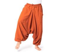 PANASIAM Harem Trousers for Women & Men - Unisex Cotton Trousers | Aladdin trousers, coarse woven with striped texture, loose fit, yoga, travel & daily, elastic waist, big pocket, drop crotch