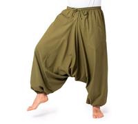 PANASIAM Harem Trousers for Women & Men - Unisex Cotton Trousers | Aladdin trousers, coarse woven with striped texture, loose fit, yoga, travel & daily, elastic waist, big pocket, drop crotch