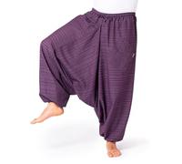PANASIAM Harem Trousers for Women & Men - Unisex Cotton Trousers | Aladdin trousers, coarse woven with striped texture, loose fit, yoga, travel & daily, elastic waist, big pocket, drop crotch