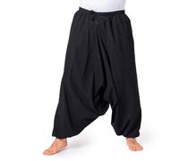 PANASIAM Harem Trousers for Women & Men - Unisex Cotton Trousers | Aladdin trousers, coarse woven with striped texture, loose fit, yoga, travel & daily, elastic waist, big pocket, drop crotch