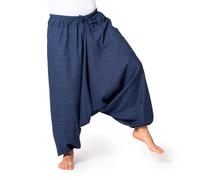 PANASIAM Harem Trousers for Women & Men - Unisex Cotton Trousers | Aladdin trousers, coarse woven with striped texture, loose fit, yoga, travel & daily, elastic waist, big pocket, drop crotch