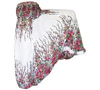 PANASIAM Harem Trousers Women - 2in1 Trousers & Jumpsuit - Ethnic Style | Lightweight viscose Aladdin trousers, wide waistband, floral print, fits S-XL & up to 190 cm, comfortable yoga trousers