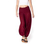PANASIAM Harem Trousers Women - Plain 2 in 1 - Harem Pants & Jumpsuit | Light summer trousers, 100% viscose, yoga trousers with drop crotch, elastic waistband, ideal for beach, leisure & travel